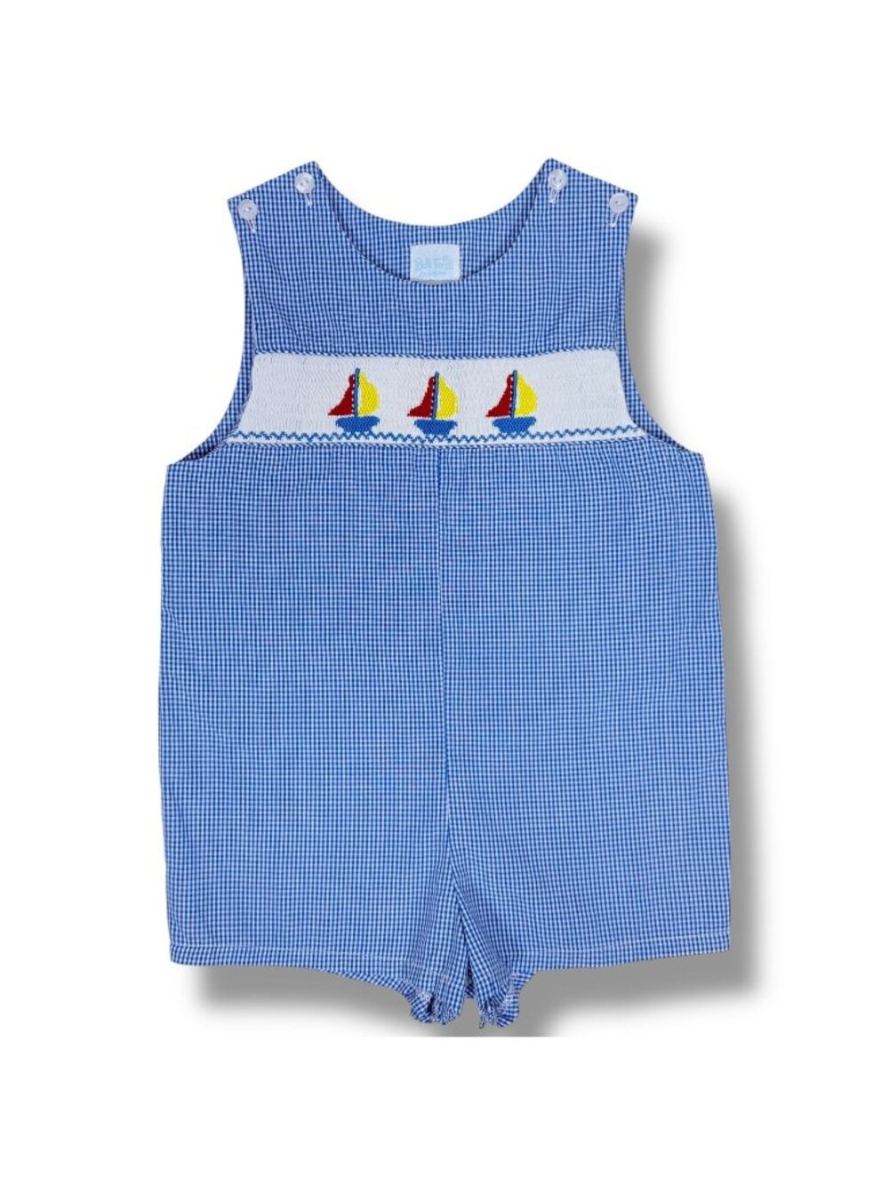 Betti Terrell Toddler Boys Nautical Sailboat Smocked Shortalls Romper Outfit 4T
